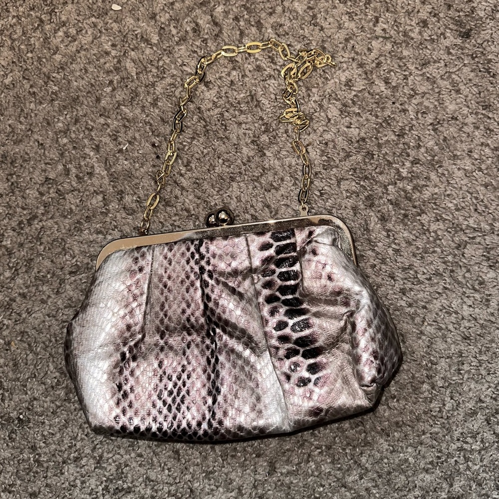 Snake Print Clutch